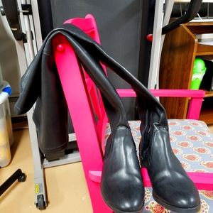 DKNY OVER-KNEE TIGHT-FIT BOOTS